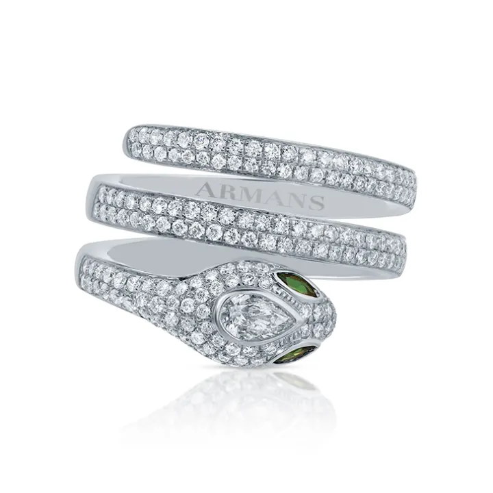 Diamond Spiral Snake Ring