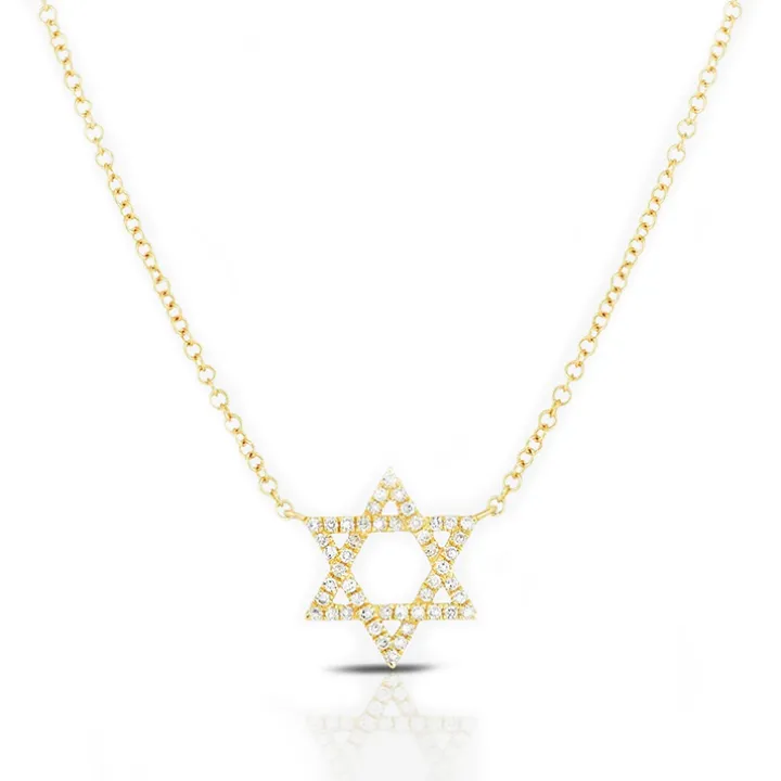 Diamond Star of David Necklace
