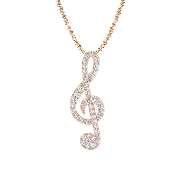 Diamond Treble Clef Necklace