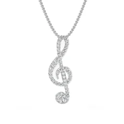 Diamond Treble Clef Necklace