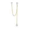 Diamond Trio Chain Drop Earrings