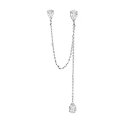 Diamond Trio Chain Drop Earrings