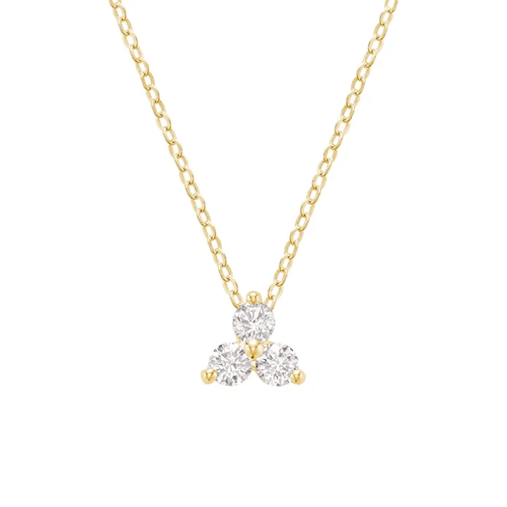 Diamond Trio Cluster Necklace
