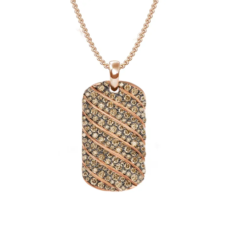 Diamond Wave Dog Tag Necklace