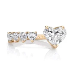 Diamonds Hearts Split Ring
