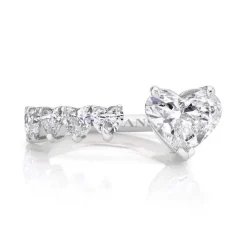 Diamonds Hearts Split Ring