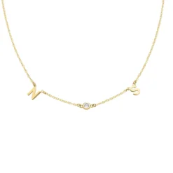 Double Initial Gemstone Necklace