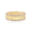 Double Row Pave Diamond Fluted Band