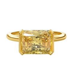 East West Golden Horizon Semi-Bezel Engagement Ring