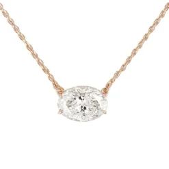 East West Oval Diamond Chain Necklace