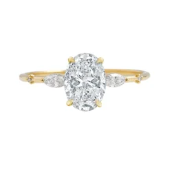Elara Lab Grown Diamond Engagement Ring with Accent Stones