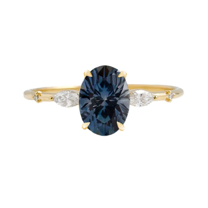 Elara Purple Sapphire Engagement Ring with Accent Stones
