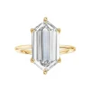 Elongated Hexagon Lab Grown Engagement Ring