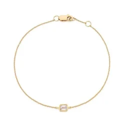 Emerald Bezel Set Diamond Bracelet