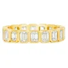Emerald Bezel Set Wedding Band