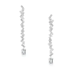 Emerald Diamond Drop Earrings