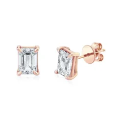 Emerald Diamond Studs