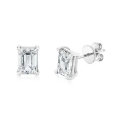 Emerald Diamond Studs