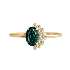 Enchanted Petal Emerald Engagement Ring