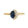 Enchanted Petal Teal Sapphire Engagement Ring
