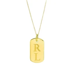 Engraved Double Initial Dog Tag