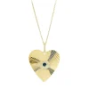 Evil Eye Fluted Heart Necklace