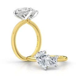 Fire and Ice Two Stone Lab Grown Engagement Ring