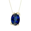 Fire Fly Oval Blue Sapphire Necklace