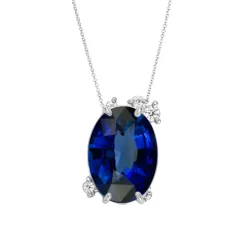Fire Fly Oval Blue Sapphire Necklace