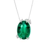 Fire Fly Oval Green Emerald Necklace