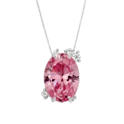 Fire Fly Oval Pink Sapphire Necklace
