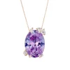 Fire Fly Oval Purple Sapphire Necklace