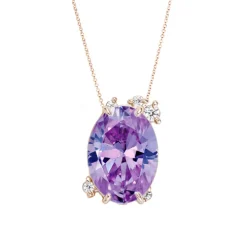 Fire Fly Oval Purple Sapphire Necklace