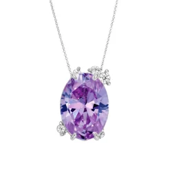 Fire Fly Oval Purple Sapphire Necklace