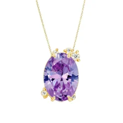 Fire Fly Oval Purple Sapphire Necklace