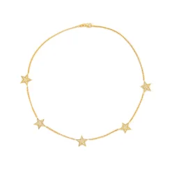 Five Diamond Stars Necklace
