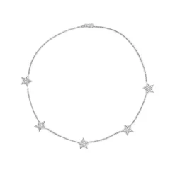 Five Diamond Stars Necklace