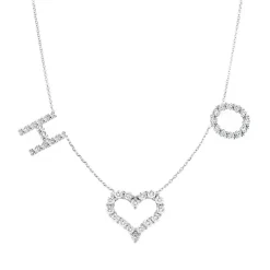 Floating Diamond Multi Initial Heart Necklace