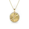 Fluted Diamond Initial Disc Pendant