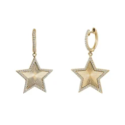 Fluted Diamond Star Huggies