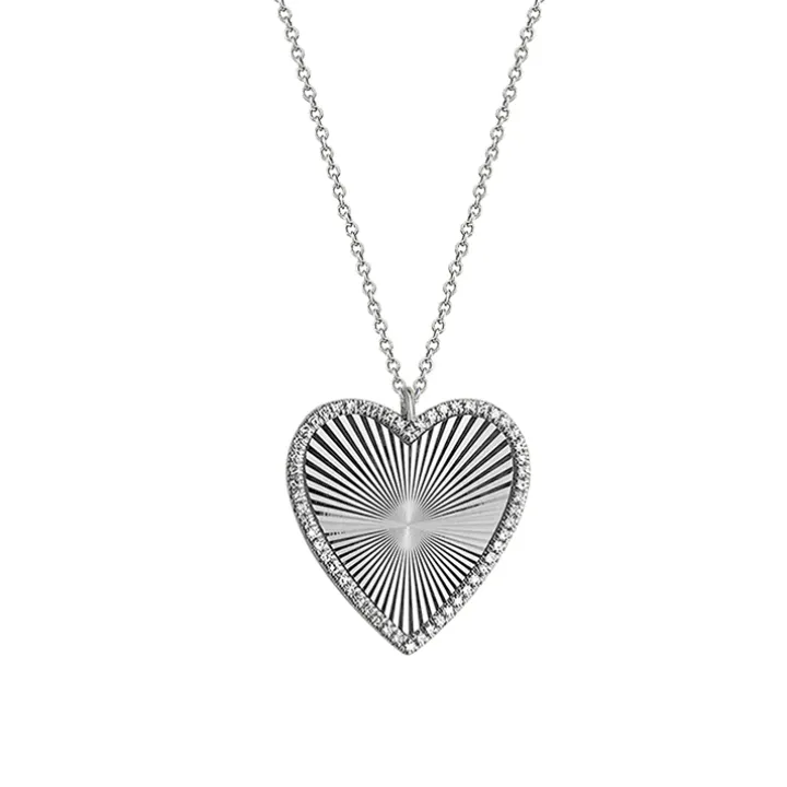 Fluted Heart Necklace