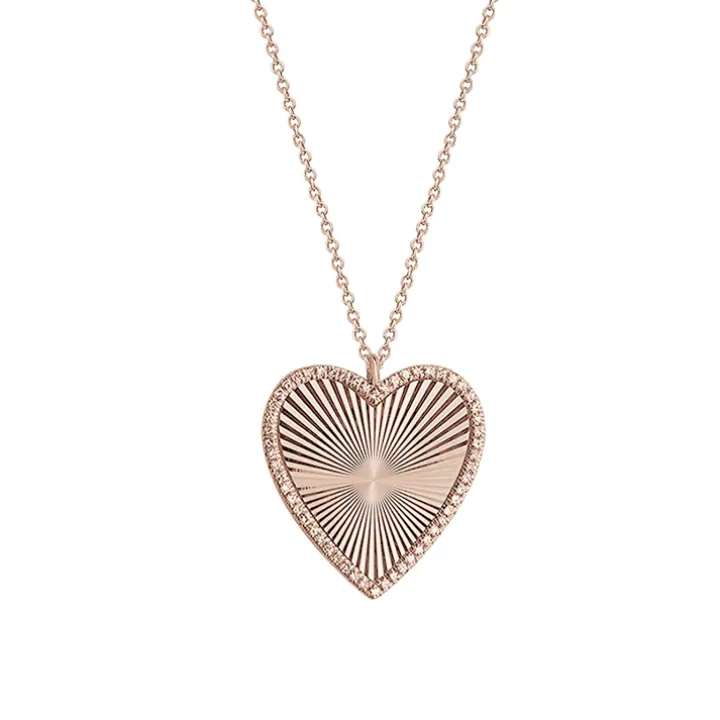 Fluted Heart Necklace