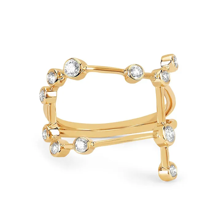 Gemini Diamond Constellation Ring