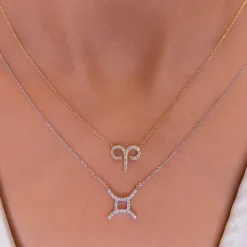 Gemini Diamond Zodiac Necklace
