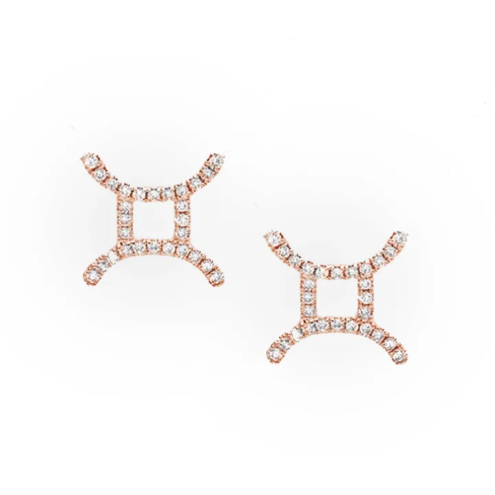 Gemini Diamond Zodiac Studs