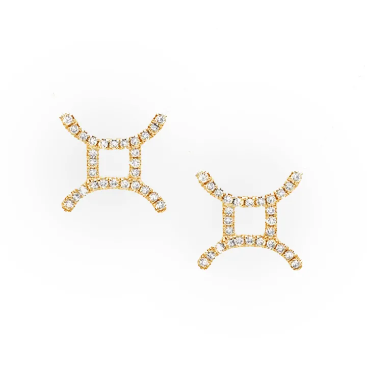 Gemini Diamond Zodiac Studs