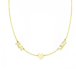Gold Multi-Name Heart Necklace