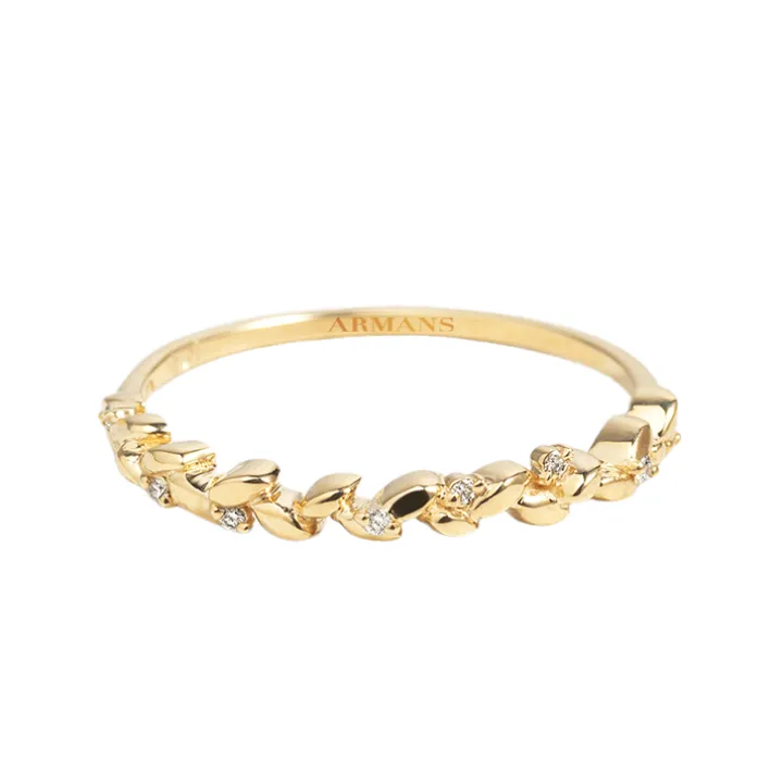 Golden Leaf Vine Diamond Band