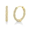 Golden Twist Diamond Huggies