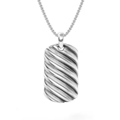 Golden Wave Dog Tag Necklace